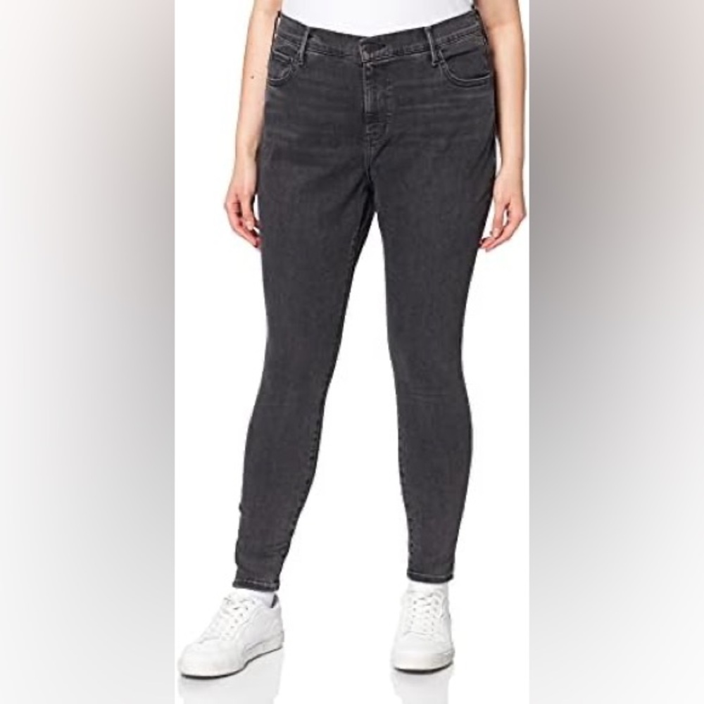 Levi's 720 High Rise Super Skinny Jeans grey washed black denim women’s size 20W